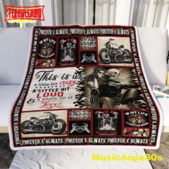 A Little Bit Crazy Motorcycle Skull Couple Halloween Sofa Fleece Throw Blanket