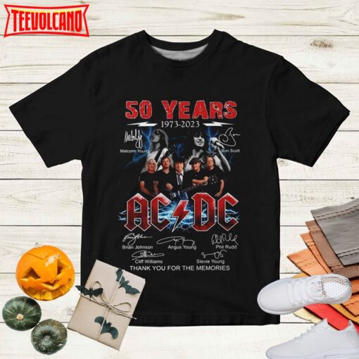 ACDC Band 50th Anniversary  1973 – 2023 Signature T – Shirt