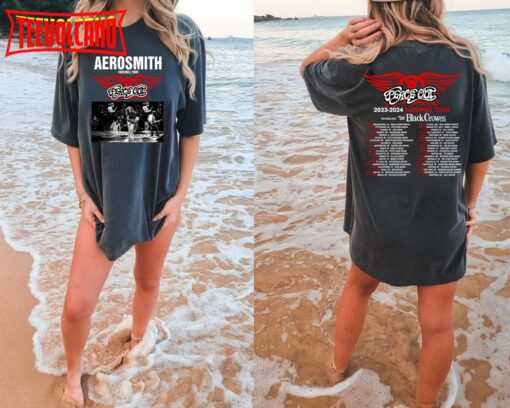 Aerosmith 2023 – 2024 Peace Out Farewell Tour Band Double Side Shirt