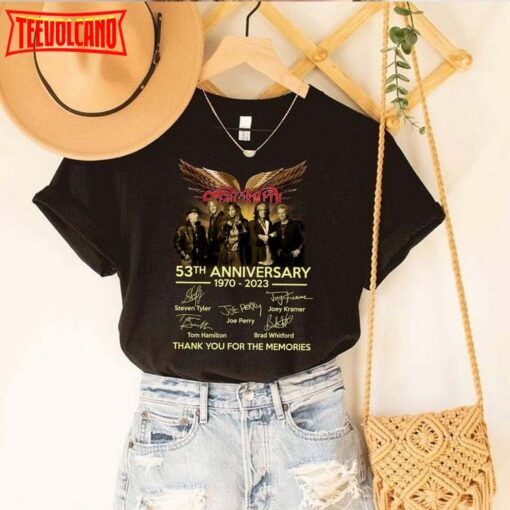 Aerosmith 53rd Anniversary 1970 – 2023 Signatures Shirt, Peace Out Farewell Tour Shirt