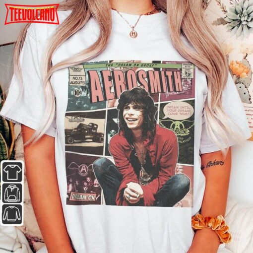 Aerosmith Comic Merch Book Art Dream On Album World Tour 2023 T Shirt