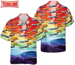 Airlines Fly With Pride Pattern Hawaiian Shirt, Hawaiian Pocket Shirt Unisex Full Print For Lgbtq