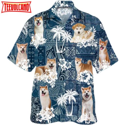Akita Hawaiian Shirt, 3D Full Print Dog Hawaiian Shirts For Travel Summer, Hawaiian Dog Shirt