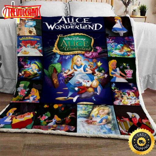 Alice In Wonderland Disney Blanket Gift For Fans Movie Disney