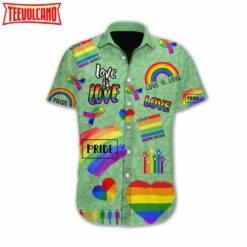 Ally 3D T Shirt, Lgbt Love Is Love Pride Design Hawaiian Shirt Support LGBT Month