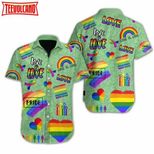 Ally 3D T Shirt, Lgbt Love Is Love Pride Design Hawaiian Shirt Support LGBT Month