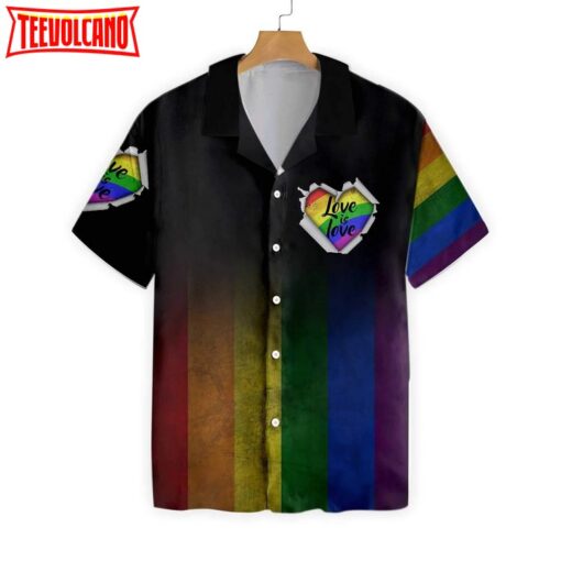 Amazing LGBT Hawaiian Shirt, Love Is Love Rainbow 3D T Shirt, Gift For Pride Month