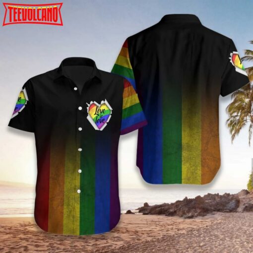 Amazing LGBT Hawaiian Shirt, Love Is Love Rainbow 3D T Shirt, Gift For Pride Month