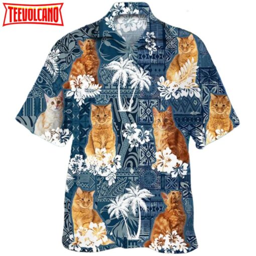 American Bobtail Hawaiian Shirt, 3D Cat Hawaiian Shirt, Animal Hawaii Aloha Beach Shirts