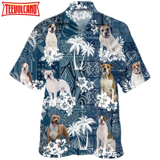 American Bulldog Hawaiian Shirt, Dog Hawaiian Shirt Pattern, Dog Full Print Hawaiian Shirt