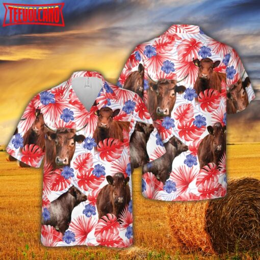 American Colors Shorthorn Cattle Hawaiian Shirt