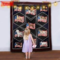 American Dogs 3D Customized Quilt Blanket