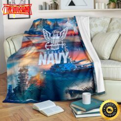 America’s Navy And Warships At The Seas Fleece Throw Blanket