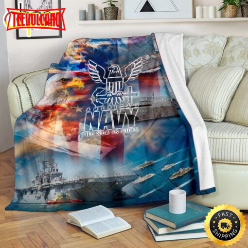 America’s Navy The Sea Is Ours Fleece Throw Blanket