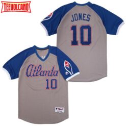 Atlanta Braves Chipper Jones Gray 1979 Turn Back the Clock Pullover Jersey