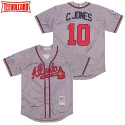 Atlanta Braves Chipper Jones Gray 1999 Throwback Jersey