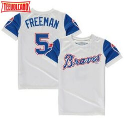 Atlanta Braves Freddie Freeman White Throwback Pullover Jersey