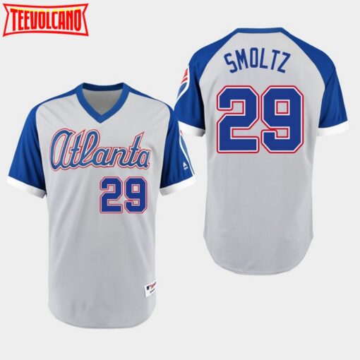 Atlanta Braves John Smoltz Gray 1979 Turn Back the Clock Pullover Jersey