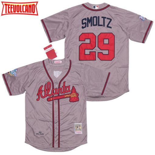 Atlanta Braves John Smoltz Gray 1999 Throwback Jersey