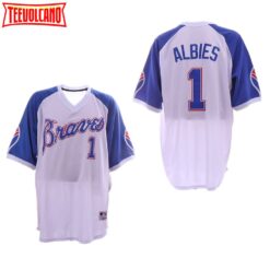 Atlanta Braves Ozzie Albies White Turn Back the Clock Pullover Jersey