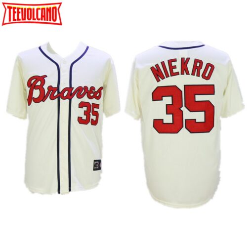 Atlanta Braves Phil Niekro Cream Throwback Jersey