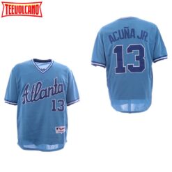 Atlanta Braves Ronald Acuna Jr Blue Turn Back the Clock Jersey