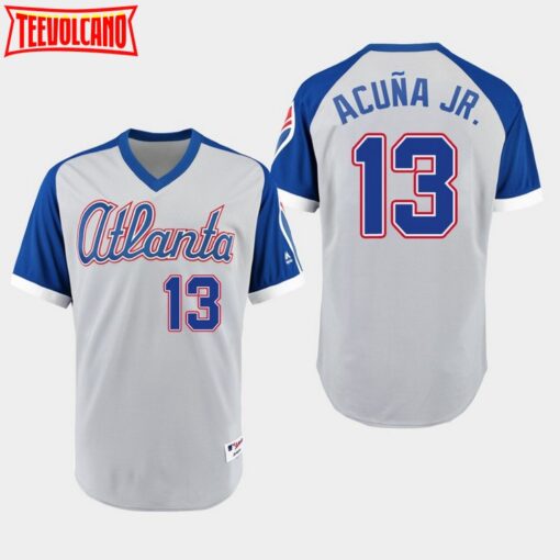 Atlanta Braves Ronald Acuna Jr Gray 1979 Turn Back the Clock Jersey