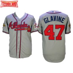 Atlanta Braves Tom Glavine Gray 1995 Throwback Jersey