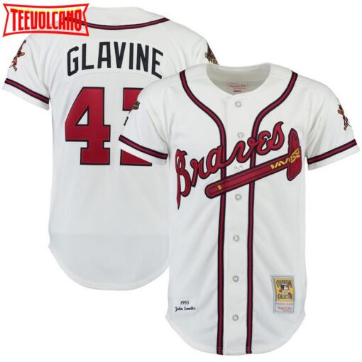 Atlanta Braves Tom Glavine White 1995 Throwback Jersey