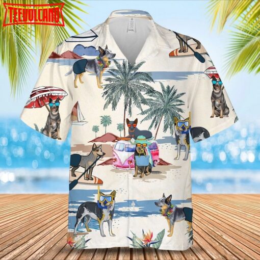 Australian Cattle Dog Summer Beach Shirt, Dog In Hawaii Aloha Shirt