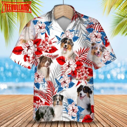 Australian Shepherd Hawaiian Shir, Cool 3D Full Print Dog In Aloha Beach Shirts