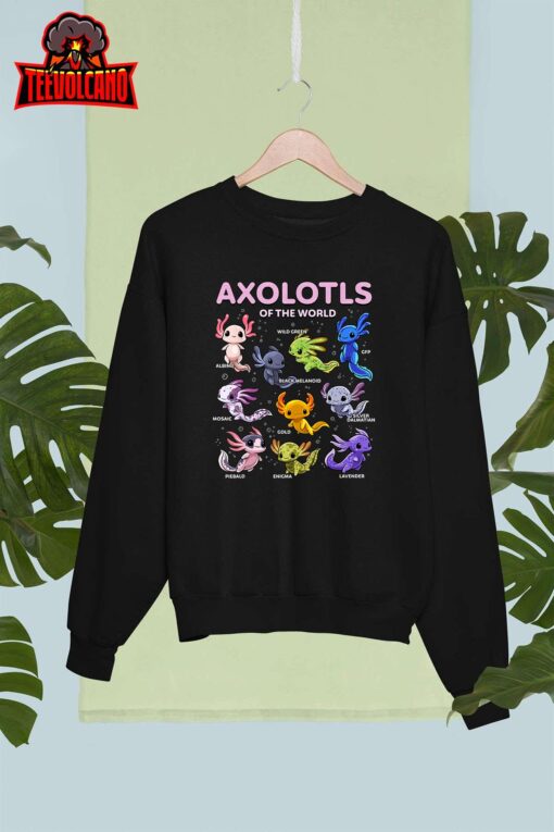 Axolotl Shirt Kawaii Axolotls of the World Axolotl Animals T-Shirt