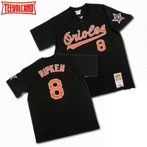 Baltimore Orioles Cal Ripken Jr Black 1993 Throwback Pullover Jersey