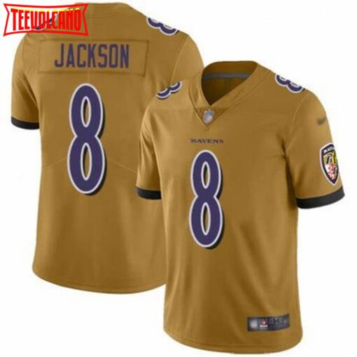 Baltimore Ravens Lamar Jackson Gold Inverted Limited Jersey