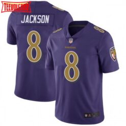 Baltimore Ravens Lamar Jackson Purple Color Rush Limited Jersey