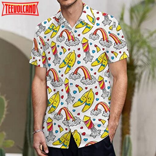 Banana Hawaiian Shirt, Pride Month Rainbow Lgbt Print Summer Hawaiian Shirts Beach Shirts