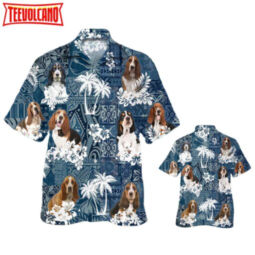 Basset Hound Hawaiian Shirt, 3D Dog Hawaiian Shirt, Summber Beach Shirts