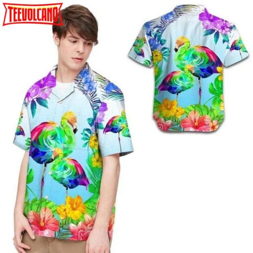 Beach Shirt Hawaii Shirt Lgbt Flamingo Tropical , Aloha Shirt, Pride Month Clothing