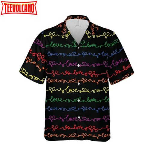 Beach Shirt Lgbt Gay Pride Love Pattern Unisex Shirt , Aloha Shirt, Lesbian Hawaiian Shirts