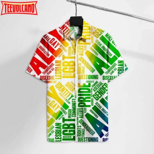 Beach Shirt Lgbt Hawaiian Shirt Lgbt Pride Straight Ally Rainbow Colors Hawaii Tshirt