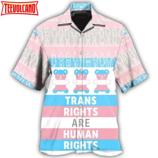 Beach Shirt Lgbt Trans Rights Are Human Rights, Trans Pride Hawaiian Shirt