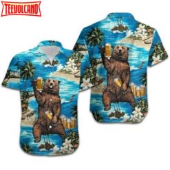 Bear Hawaiian Shirts, Bear And Beer Hawaii Aloha Beach Shirt