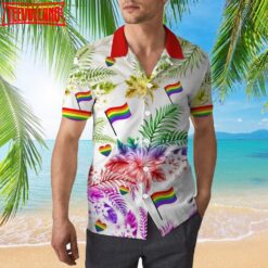 Bear Pride Hawaiian Shirt For Lgbt, Lgbt Rainbow Flag Shirts, Heart Rainbow Color Hawaiian