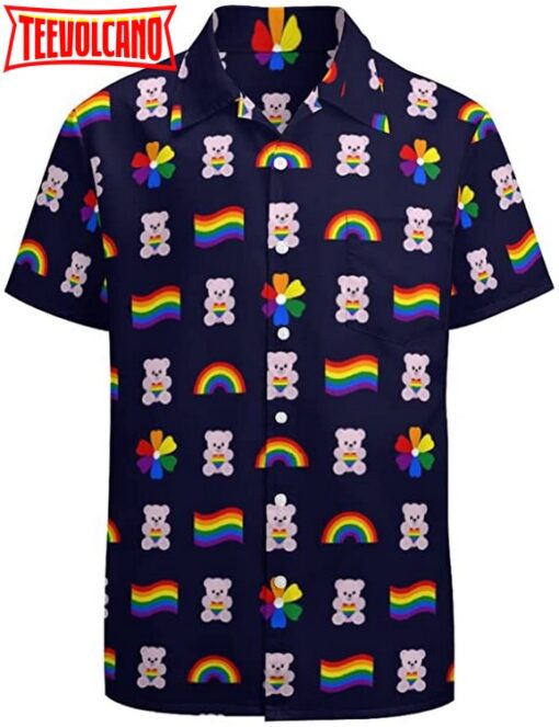 Bear Pride Hawaiian Shirt, Rainbow Pride Hawaii Tshirt, Aloha Lgbtq Beaach Pride Shirt