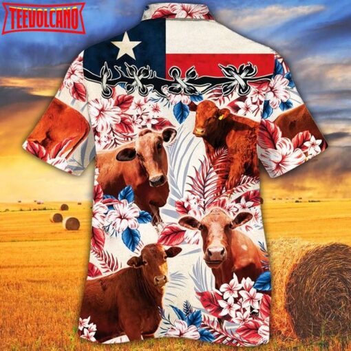 Beefmaster Cattle Lovers Texas Flag Hawaiian Shirt, Cow Hawaiian Shirt