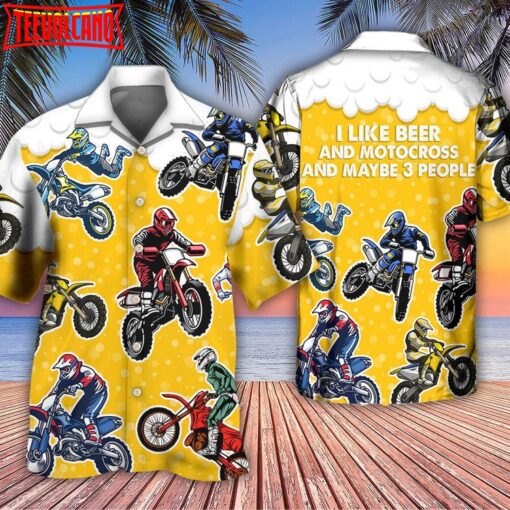 Beer I Like Beer And Motocross Hawaiian Shirt Beer Hawaii Aloha Beach Shirt