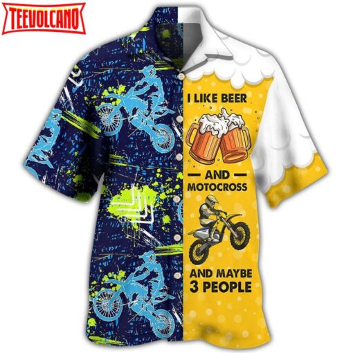 Beer I Like Beer And Motocross Unisex Hawaiian Shirt