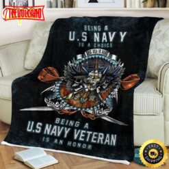 Being A Us Navy Veteran Is An Honor Fleece Throw Blanket