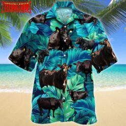 Black Angus Cattle Hawaiian Shirt, Hawaii Aloha Shirt Short Sleeve For Angus Cattle Lover