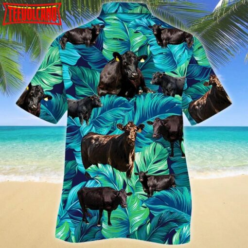 Black Angus Cattle Hawaiian Shirt, Hawaii Aloha Shirt Short Sleeve For Angus Cattle Lover